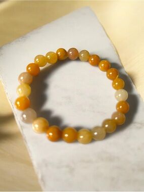 Golden Yellow Aventurine 8mm Beaded Stretch Bracelet - Women's Jewelry